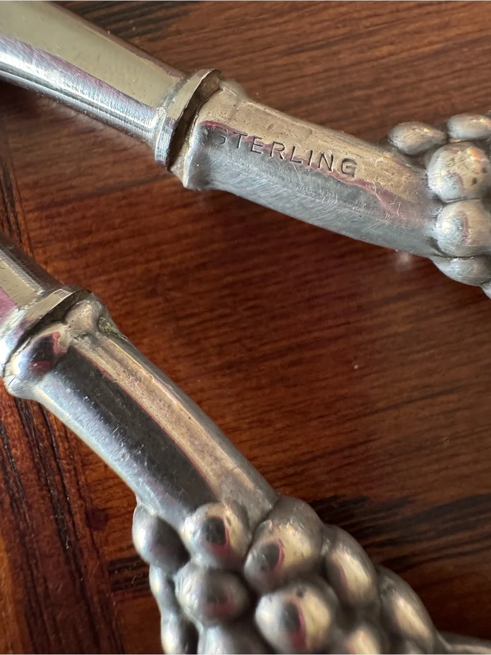 Antique Sterling Silver Grape Shears Handles Fancy Italy Scissors